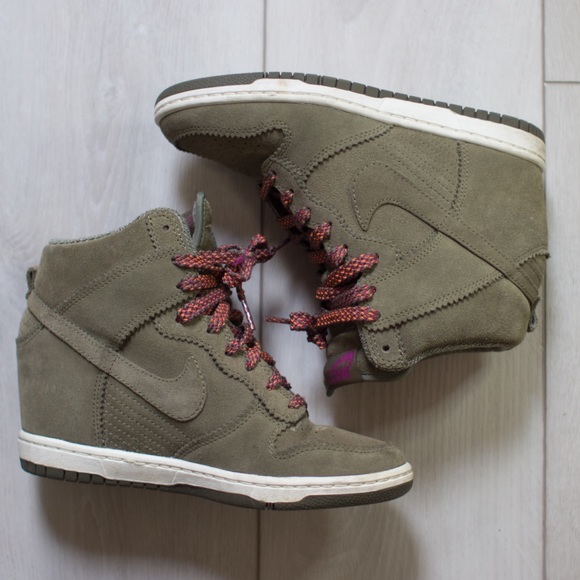 Nike Shoes - Nike Dunk Sky Hi Sneakers Olive - 528899-200